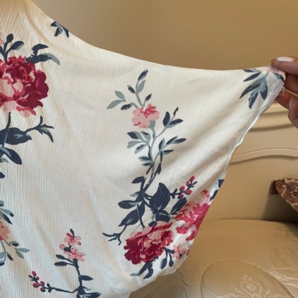 Women's White w/Floral Print Bohemian Kimono L NWT - Picture 6 of 9